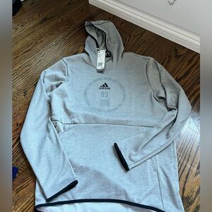gray new ADIDAS CLIMAWARM SWEATSHIRT HOODIE MEN